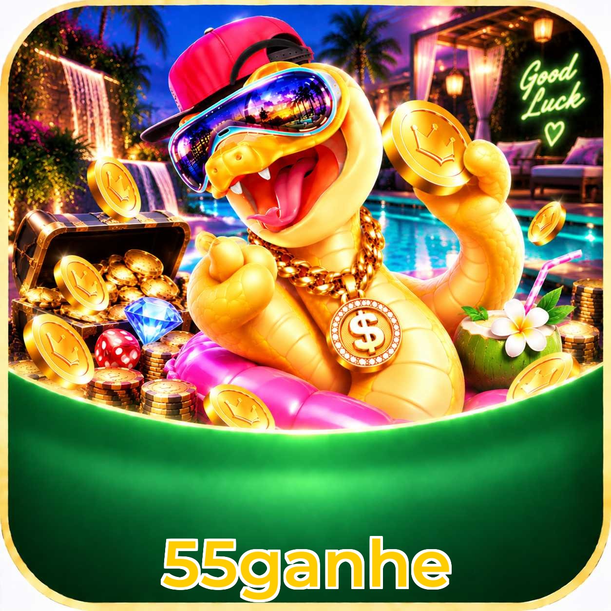 Aplicativo 55ganhe para Android e iOS com interface completa